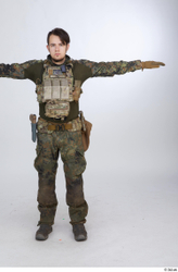 Whole Body Man T poses Army Athletic Standing Street photo references